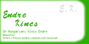 endre kincs business card